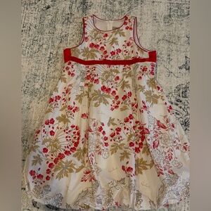 Burberry Kids Dress with Red and Gold Floral Design